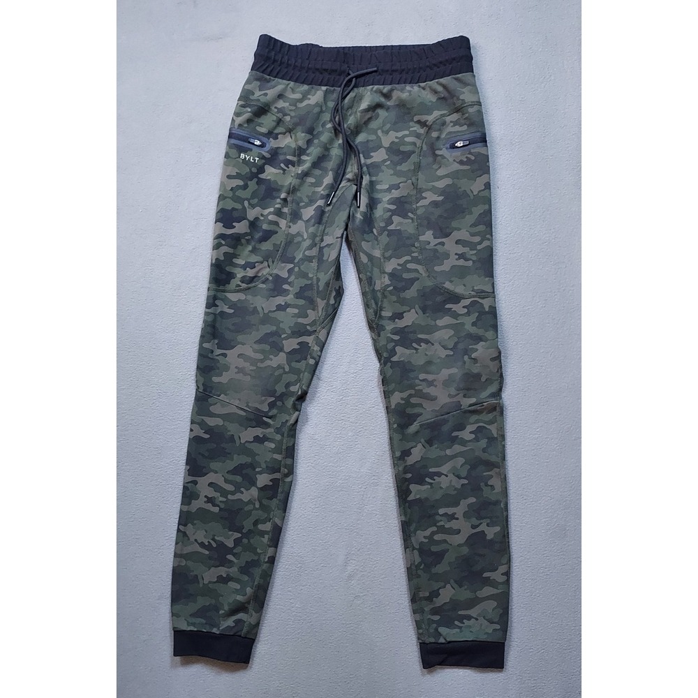 BYLT Jogger Men's Medium Green Camouflage Elite Stretch Pockets Casual Workout